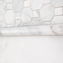 Crisp Illusion White 10.375 in. x 11.125 in. Hexagon Marble Wall and Floor Mosaic Tile (8.01 sq. ft./Case) by Jeffrey Court -The Elite Tile Sales Store white jeffrey court limestone tile 99784 a0 1000