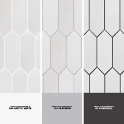 Suburbs White 10 in. x 12.375 in. Picket Polished Marble Wall and Floor Mosaic Tile (0.859 sq. ft./Each) by Jeffrey Court 13 Suburbs White 10 in. x 12.375 in. Picket Polished Marble Wall and Floor Mosaic Tile (0.859 sq. ft./Each) by Jeffrey Court -The Elite Tile Sales Store white jeffrey court marble tile 13013 1d 1000