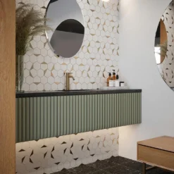 Bees Knees White 13 in. x 11.125 in. Hexagon Honed Marble and Metal Mosaic Wall and Floor Tile (10.04 sq. ft./Case) by Jeffrey Court -The Elite Tile Sales Store white jeffrey court marble tile 13017 31 1000