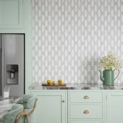 Cravat White/Grey 7.375 in. x 10.125 in. Geometric Honed Thassos/Grey Marble Wall/Floor Mosaic Tile (5.18 sq. ft./Case) by Jeffrey Court -The Elite Tile Sales Store white jeffrey court marble tile 13022 31 1000