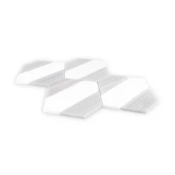 Cravat White/Grey 7.375 in. x 10.125 in. Geometric Honed Thassos/Grey Marble Wall/Floor Mosaic Tile (5.18 sq. ft./Case) by Jeffrey Court -The Elite Tile Sales Store white jeffrey court marble tile 13022 40 1000