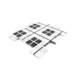 Oxford White/Black 10.125 in. x 10.125 in. Honed Thassos/Nero Marquina/Carrara Marble Mosaic Tile (7.12 sq. ft./Case) by Jeffrey Court -The Elite Tile Sales Store white jeffrey court marble tile 13025 40 1000