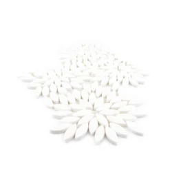 Tea Party White 13.125 in. x 14.625 in. Floral Semi-Polished Thassos Marble Mosaic Wall/Floor Tile (11.632 sq. ft./Case) by Jeffrey Court -The Elite Tile Sales Store white jeffrey court marble tile 13033 40 1000