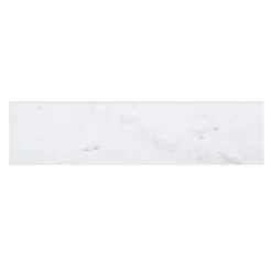Italian White Carrara 4 in. x 16 in. Honed Marble Wall and Floor Tile (8 sq. ft./Case) by Jeffrey Court
