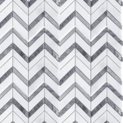 Glacier Edge White and Gray 9.875 in. x 11.25 in. Chevron Honed Marble Floor and Wall Mosaic Tile (0.771 sq. ft./Each) by Jeffrey Court -The Elite Tile Sales Store white jeffrey court marble tile 95672 a0 1000