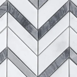 Glacier Edge White and Gray 9.875 in. x 11.25 in. Chevron Honed Marble Floor and Wall Mosaic Tile (0.771 sq. ft./Each) by Jeffrey Court -The Elite Tile Sales Store white jeffrey court marble tile 95672 c3 1000