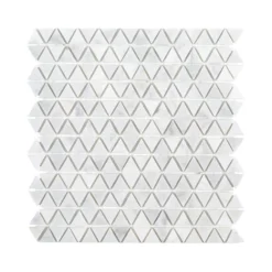 Evelyn White 11.375 in. x 11.875 in. Triangle Polished Marble Wall and Floor Mosaic Tile (9.38 sq. ft./Case) by Jeffrey Court