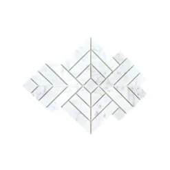 Wetherly White 9.5 in. x 9.5 in. Geometric Polished Marble Wall and Floor Mosaic Tile (5.69 sq. ft./Case) by Jeffrey Court