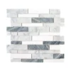 Lombard Fog White 11.75 in. x 11.75 in. Interlocking Semi-Polished Marble Mosaic Tile (9.588 sq. ft./Case) by Jeffrey Court -The Elite Tile Sales Store white jeffrey court marble tile 95749 64 1000