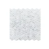Lakeview White 12.125 in. x 12 in. Chevron Polished Marble Wall and Floor Mosaic Tile (10.10 sq. ft./Case) by Jeffrey Court -The Elite Tile Sales Store white jeffrey court marble tile 95802 64 1000