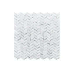 Lakeview White 12.125 in. x 12 in. Chevron Polished Marble Wall and Floor Mosaic Tile (10.10 sq. ft./Case) by Jeffrey Court