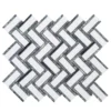 Bayou White 10.25 in. x 11.875 in. Herringbone Mixed Marble Wall and Floor Mosaic Tile (0.845 sq. ft./Each) by Jeffrey Court -The Elite Tile Sales Store white jeffrey court marble tile 95877 64 1000