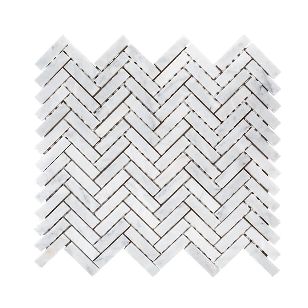 Jet Stream White 10.125 in. x 11.125 in. Herringbone Honed Marble Floor and Wall Mosaic Tile (7.82 sq. ft./Case) by Jeffrey Court 3 Jet Stream White 10.125 in. x 11.125 in. Herringbone Honed Marble Floor and Wall Mosaic Tile (7.82 sq. ft./Case) by Jeffrey Court