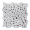 Winter Court White 11.5 in. x 11.5 in. Pebble Honed Marble Wall and Floor Mosaic Tile (9.18 sq. ft./Case) by Jeffrey Court -The Elite Tile Sales Store white jeffrey court marble tile 96005 64 1000