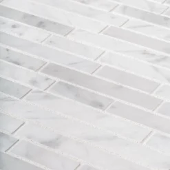 Stargazer White 11.75 in. x 12 in. Interlocking Polished Marble Mosaic Tile (9.79 sq. ft./Case) by Jeffrey Court -The Elite Tile Sales Store white jeffrey court marble tile 96041 1d 1000