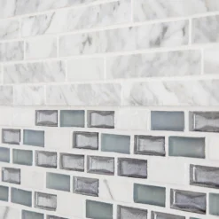 Stargazer White 11.75 in. x 12 in. Interlocking Polished Marble Mosaic Tile (9.79 sq. ft./Case) by Jeffrey Court -The Elite Tile Sales Store white jeffrey court marble tile 96041 a0 1000