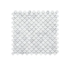 Cloudy Daze White 11.5 in. x 11 in. Fan Honed Natural Stone Wall and Floor Mosaic Tile (8.78 sq. ft./Case) by Jeffrey Court