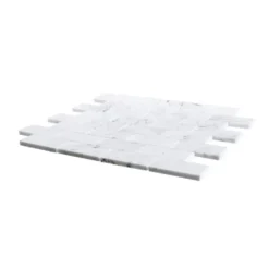 Coastal Haze White 12.125 in. x 12.5 in. Interlocking Polished Marble Wall and Floor Mosaic Tile (10.52 sq. ft./Case) by Jeffrey Court -The Elite Tile Sales Store white jeffrey court marble tile 96617 40 1000