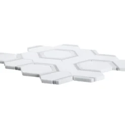 Locket White 12 in. x 10.375 in. Hexagon Polished Marble Wall and Floor Mosaic Tile (8.64 sq. ft./Case) by Jeffrey Court -The Elite Tile Sales Store white jeffrey court marble tile 96619 40 1000