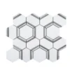 Locket White 12 in. x 10.375 in. Hexagon Polished Marble Wall and Floor Mosaic Tile (8.64 sq. ft./Case) by Jeffrey Court -The Elite Tile Sales Store white jeffrey court marble tile 96619 64 1000