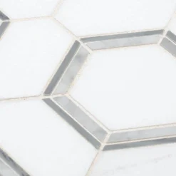 Locket White 12 in. x 10.375 in. Hexagon Polished Marble Wall and Floor Mosaic Tile (8.64 sq. ft./Case) by Jeffrey Court -The Elite Tile Sales Store white jeffrey court marble tile 96619 a0 1000