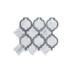 Casablanco White 10.75 in. x 9.5 in. Arabesque Polished Marble Wall and Floor Mosaic Tile (7.09 sq. ft./Case) by Jeffrey Court