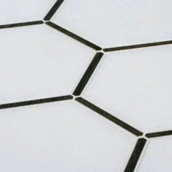 Laurel Brass White 8.5 in. x 14.875 in. Hexagon Honed Marble/Gold Metal Wall and Floor Mosaic Tile (8.78 sq. ft./Case) by Jeffrey Court -The Elite Tile Sales Store white jeffrey court marble tile 96791 1d 1000