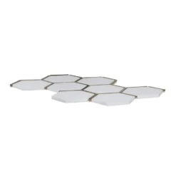 Laurel Brass White 8.5 in. x 14.875 in. Hexagon Honed Marble/Gold Metal Wall and Floor Mosaic Tile (8.78 sq. ft./Case) by Jeffrey Court -The Elite Tile Sales Store white jeffrey court marble tile 96791 40 1000