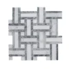 Benedict White 12 in. x 12 in. Basket Weave Mixed Marble Wall and Floor Mosaic Tile (10 sq. ft./Case) by Jeffrey Court