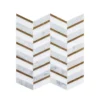 Dreamcicle White 11.875 in. x 11.875 in. Chevron Marble/Gold Metal Floor and Wall Mosaic Tile (0.979 sq. ft./Each) by Jeffrey Court