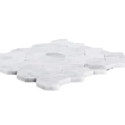 Hillcrest White 9.875 in. x 9.875 in. Geometric Marble Wall and Floor Mosaic Tile (6.77 sq. ft./Case) by Jeffrey Court -The Elite Tile Sales Store white jeffrey court marble tile 98474 40 1000