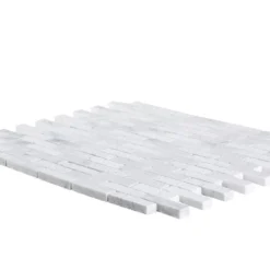 Snowed In White 11.75 in. x 9.75 in. Interlocking Textured Marble Mosaic Tile (7.95 sq. ft./Case) by Jeffrey Court -The Elite Tile Sales Store white jeffrey court marble tile 98996 40 1000