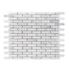 Snowed In White 11.75 in. x 9.75 in. Interlocking Textured Marble Mosaic Tile (7.95 sq. ft./Case) by Jeffrey Court -The Elite Tile Sales Store white jeffrey court marble tile 98996 64 1000