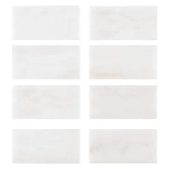 Carrara White 3 in. x 6 in. Honed Marble Wall and Floor Tile (10 sq. ft. /Case) by Jeffrey Court