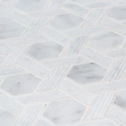 Primrose Chapel White 11.875 in. x 11.75 in. Basket Weave Textured Marble Wall & Floor Mosaic Tile (9.588 sq. ft./Case) by Jeffrey Court -The Elite Tile Sales Store white jeffrey court marble tile 99280 1d 1000