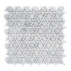 Primrose Chapel White 11.875 in. x 11.75 in. Basket Weave Textured Marble Wall & Floor Mosaic Tile (9.588 sq. ft./Case) by Jeffrey Court