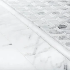 Primrose Chapel White 11.875 in. x 11.75 in. Basket Weave Textured Marble Wall & Floor Mosaic Tile (9.588 sq. ft./Case) by Jeffrey Court -The Elite Tile Sales Store white jeffrey court marble tile 99280 a0 1000