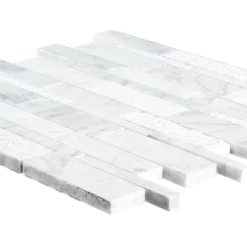 Restful Sea White 10.5 in. x 10.75 in. Interlocking Textured Marble Wall and Floor Mosaic Tile (7.839 sq. ft./Case) by Jeffrey Court -The Elite Tile Sales Store white jeffrey court marble tile 99471 40 1000