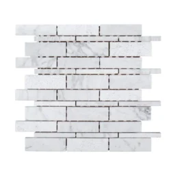 Restful Sea White 10.5 in. x 10.75 in. Interlocking Textured Marble Wall and Floor Mosaic Tile (7.839 sq. ft./Case) by Jeffrey Court