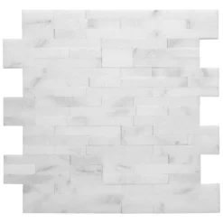 Venetian Brick White 11.625 in. x 12.5 in. Interlocking Polished Marble Mosaic Tile (10.09 sq. ft./Case) by Jeffrey Court