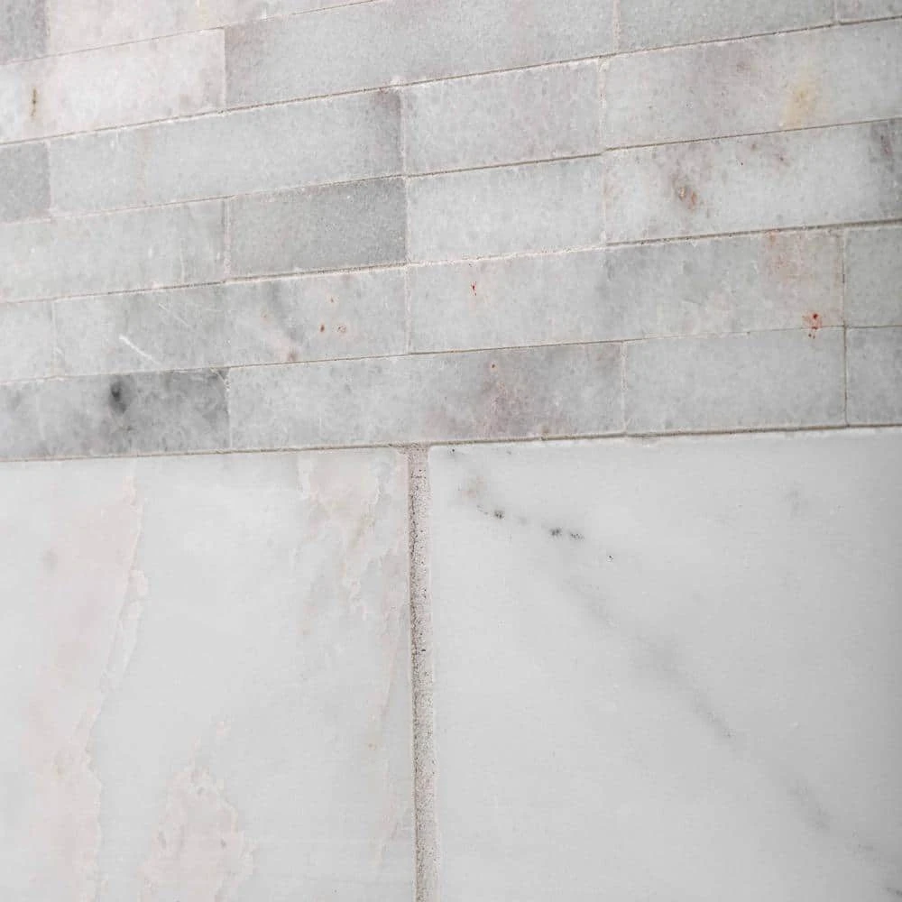 Venetian Brick White 11.625 in. x 12.5 in. Interlocking Polished Marble Mosaic Tile (10.09 sq. ft./Case) by Jeffrey Court 6 Venetian Brick White 11.625 in. x 12.5 in. Interlocking Polished Marble Mosaic Tile (10.09 sq. ft./Case) by Jeffrey Court - Image 4