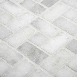 Ice Blocks White 11.875 in. x 11.875 in. Honed Marble Wall and Floor Mosaic Tile (9.79 sq. ft./Case) by Jeffrey Court -The Elite Tile Sales Store white jeffrey court marble tile 99721 1d 1000