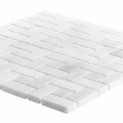 Ice Blocks White 11.875 in. x 11.875 in. Honed Marble Wall and Floor Mosaic Tile (9.79 sq. ft./Case) by Jeffrey Court -The Elite Tile Sales Store white jeffrey court marble tile 99721 40 1000