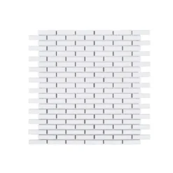 Trinket White 11.625 in. x 12 in. Interlocking Matte Porcelain Wall and Floor Mosaic Tile (14.53 sq. ft./Case) by Jeffrey Court