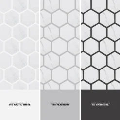 Whisper Valley White 11 in. x 12.625 in. Hexagon Matte Porcelain Wall and Floor Mosaic Tile (0.964 sq. ft./Each) by Jeffrey Court -The Elite Tile Sales Store white jeffrey court mosaic tile 98439 1d 1000