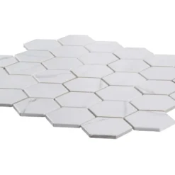 Whisper Valley White 11 in. x 12.625 in. Hexagon Matte Porcelain Wall and Floor Mosaic Tile (0.964 sq. ft./Each) by Jeffrey Court -The Elite Tile Sales Store white jeffrey court mosaic tile 98439 40 1000