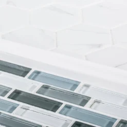 Whisper Valley White 11 in. x 12.625 in. Hexagon Matte Porcelain Wall and Floor Mosaic Tile (0.964 sq. ft./Each) by Jeffrey Court -The Elite Tile Sales Store white jeffrey court mosaic tile 98439 fa 1000