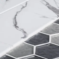 Spring Park White 4 in. x 12 in. Matte Porcelain Wall and Floor Tile (13.56 sq. ft./Case) by Jeffrey Court -The Elite Tile Sales Store white jeffrey court porcelain tile 98492 77 1000