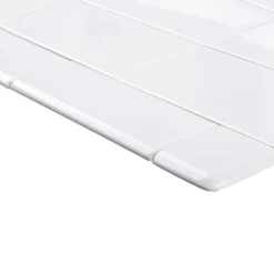 Fresh White 3 in. x 6 in. Glossy Ceramic Single Bullnose Wall Trim Tile by Jeffrey Court -The Elite Tile Sales Store white jeffrey court tile trim 13008 a0 1000