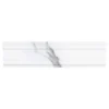 Carrara Inkjet White 3 in. x 12 in. Ceramic Wall Crown Trim Tile by Jeffrey Court